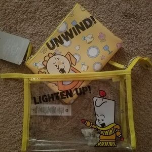 Disney beauty and the beast zipper pouch set